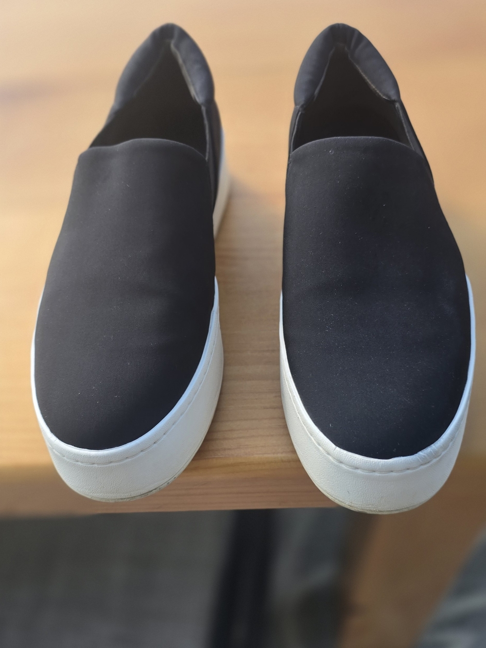 Vince Black Slip-On Sneakers with White Platform Sole1